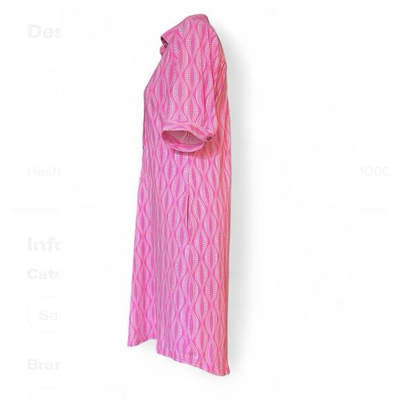 Lulu B Colorful Comfy UPF Outdoor Dress Sz XS Neon Pink 3/4 Sleeve Pockets - Picture 6 of 7